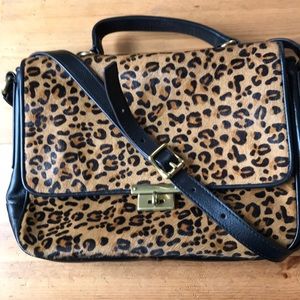 Cheetah Print Mohair Fossil Crossbody Purse